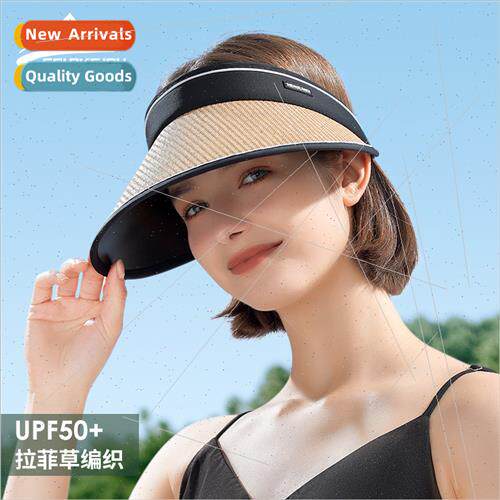 Summer raffia straw hat ladies outdoor sunshade vinyl large