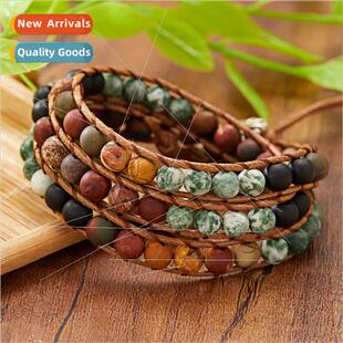 Bracelet Stone Beaded Colorful Volcanic Creative New