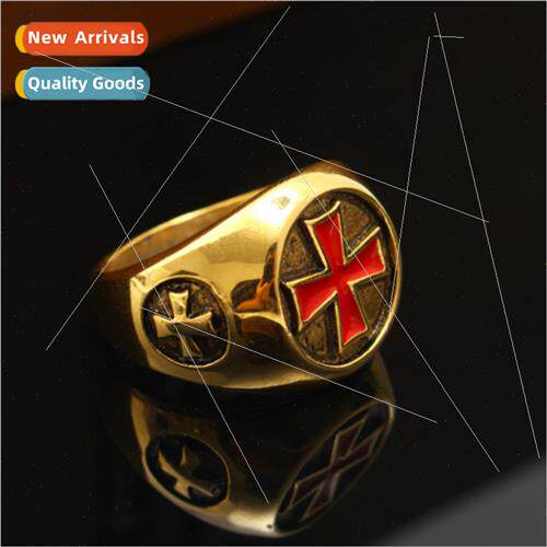 Vintage Gold Cross Ring Classic Rings Jewelry适用Men Women