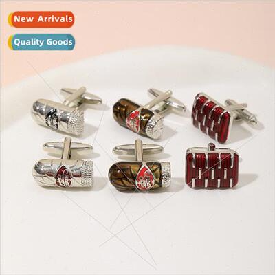 fun cigar shape French cufflinks baking paint technology bus