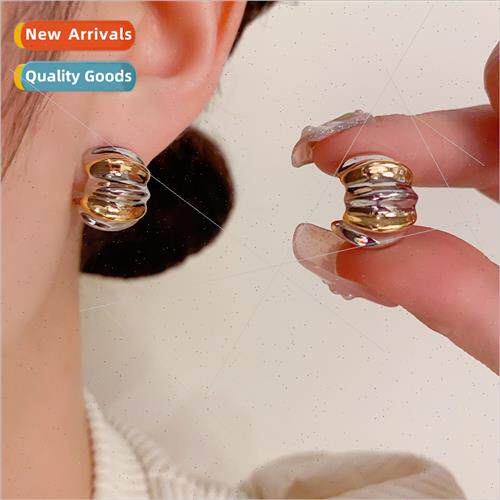 French vintage gold silver wh earrings s925 silver pin elega