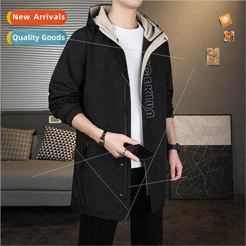 2022 new men jackets autumn coat in long jacket hooded tops