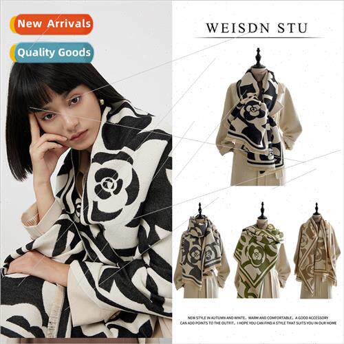 new fine imation cashmere camellia scarf female warm shawl K