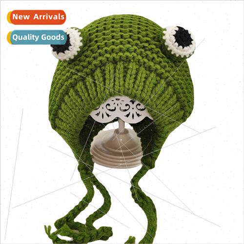 Frog handmade knted cute Korea headwear headgear wool cap ch