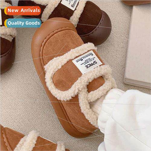 Winter 2023 new retro Korea package heel cotton shoes female