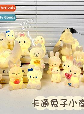 Cartoon rabb night light creative bedroom bedside lamp ambie