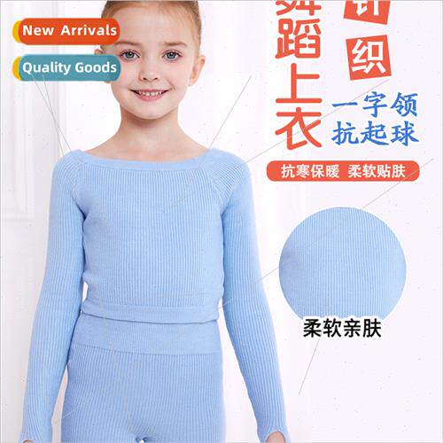 wear girls long-sleeved one-line collar knted fall and winte