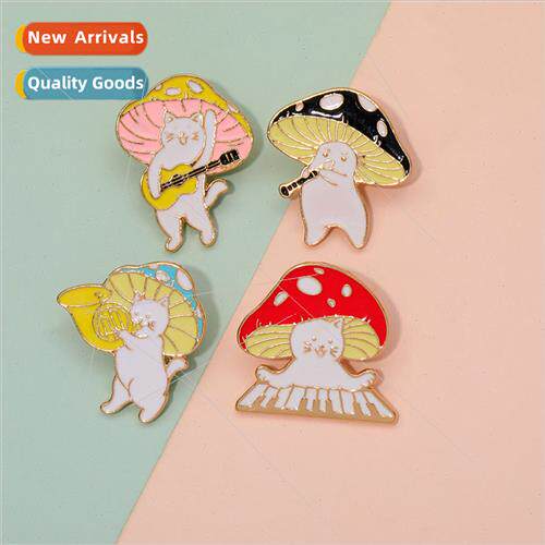 New creative cartoon cute colorful mushroom playing piano mu