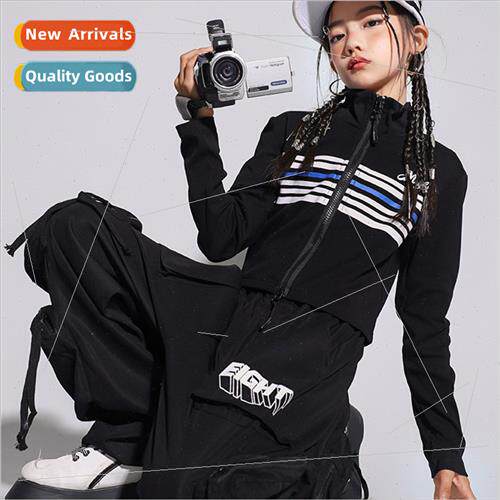 Jazz Dance Costume Girls Short Top Set Dance  Clothes Work P