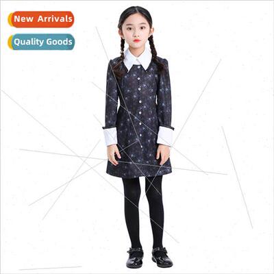 Child Adams Family Wednesday Floral Dress TV Character Role