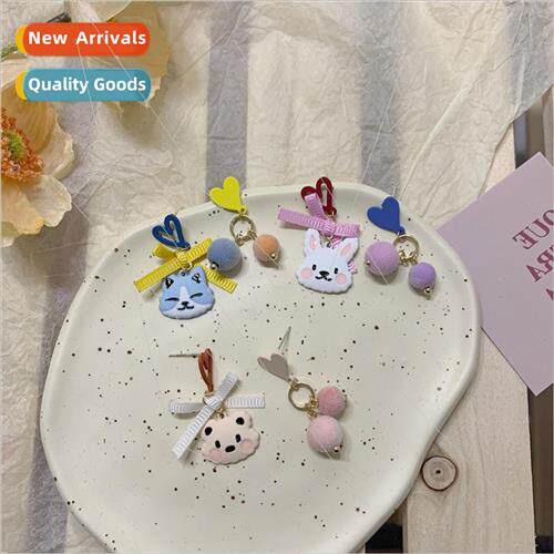 Koreacute cartoon girl earrings simple versatile sweet heart