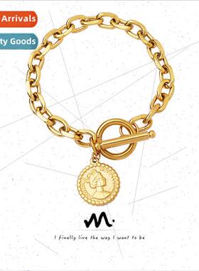Europe to create bracelets women tanium steel gold-plated te
