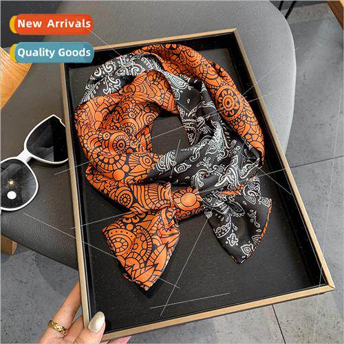 2021 new fall winter color blocking warm small scarf female