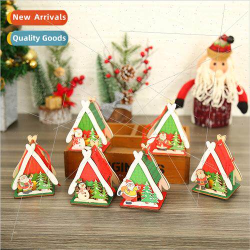 New Christmas wooden house night light LED luminous colorful