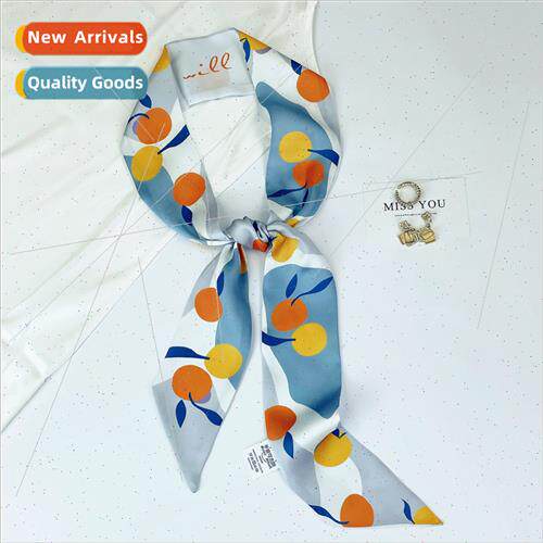 New long small silk scarf hair ribbon female ~ Korea  - head