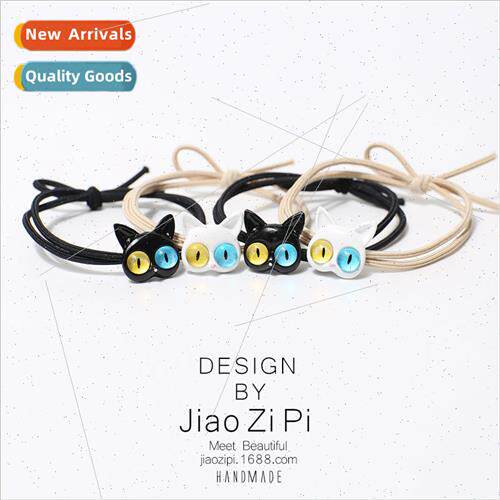 Quirky black cat ltle monster cat hair rope female students