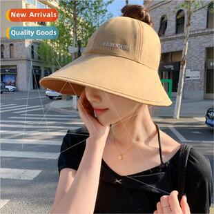 hat female top summer sunscr hollow new letters Korea Japan