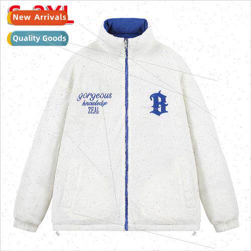Corduroy cotton jacket men loose tide sign double-sided wear