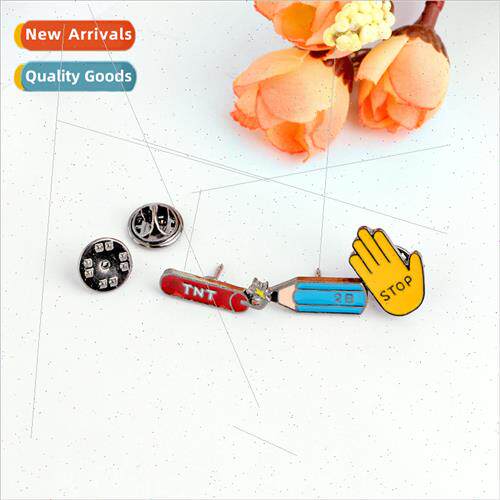 brooch set cartoon geometric pencil C4 gesture Stop brooch s