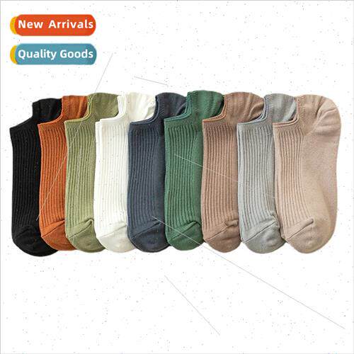 Double needle cotton socks men shallow boat socks summer thi