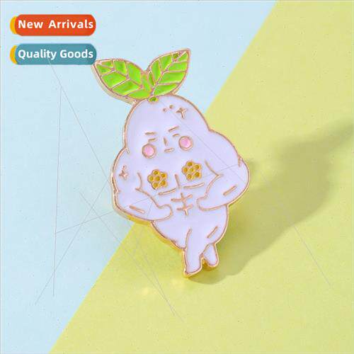 ins new oil drop muscle ginseng metal brooch plant badge clo
