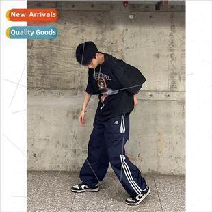 CaptainBeer American retro side stripe work pants men women