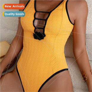 Ornaments Backless Swimsu New Piece Floral One 2024 Design