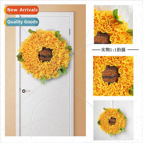 Yellow sunflower wreath round wreath decorations bee festiva