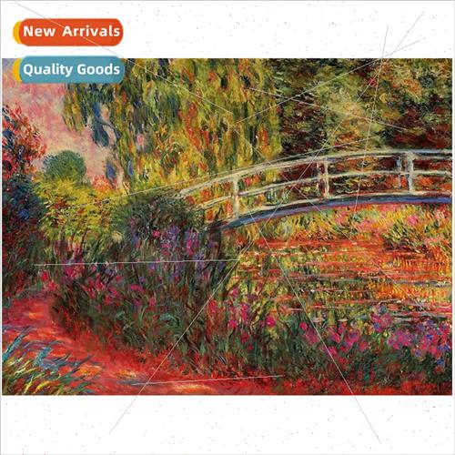 Handmade sticky diamond cross stch new Monet Bridge full dia