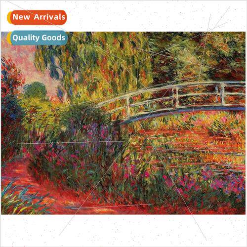 Handmade sticky diamond cross stch new Monet Bridge full dia