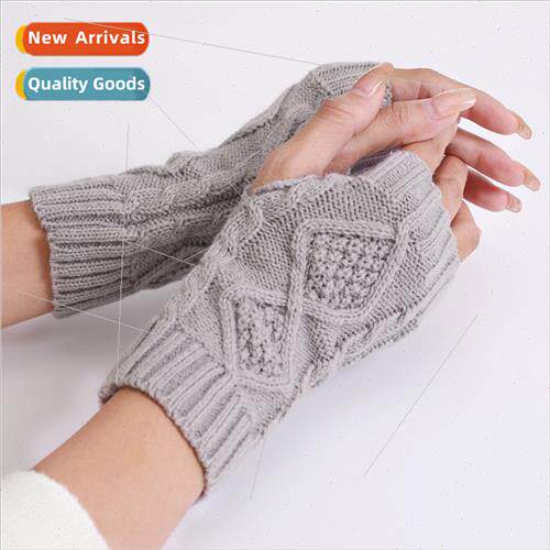 G103 short diamond-shaped new knted wool warm half-finger fi