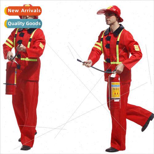 Halloween cosplay costumes male Adult stage firefighter dres