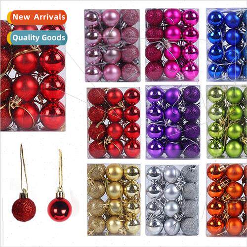 3cm 4CM 24pcs Christmas Tree Decorations Glossy Matte Glter