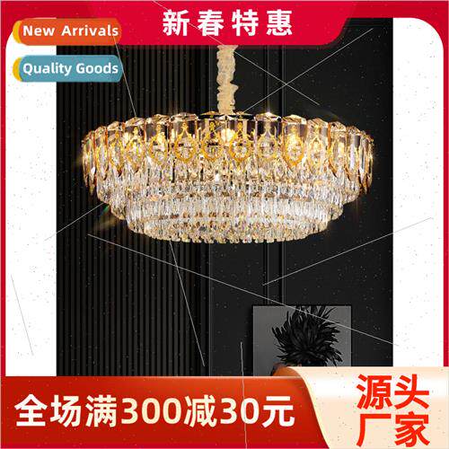 ght luxury crystal chandelier modern simple living room mast