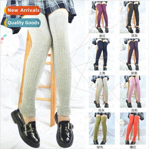 Winter knted bottoming socks long women solid-coloured Japan