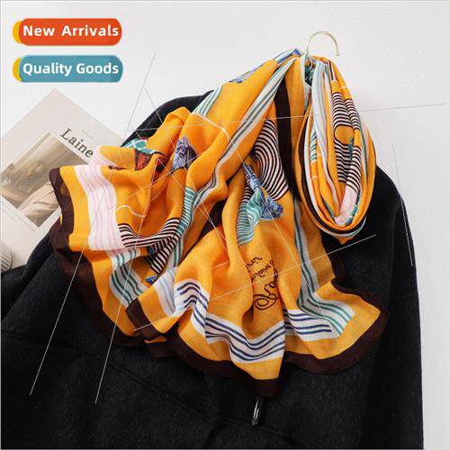 2023 Europe Uned States wind horse printing scarf summer fal