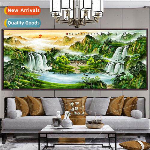 Cross stch new modern Chinese living room large flowing wate