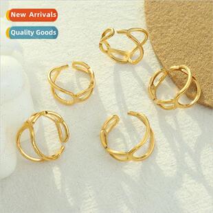 tanium hje cool vintage plating steel ring open ins French