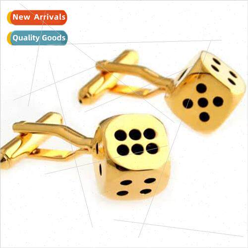 New Gold Dice Cufflinks French Shirt Cufflinks B6018