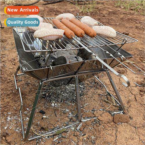 Outdoor stainless steel folding barbecue grill grill net lif