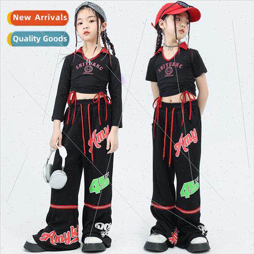 Jazz Dance Costume Girls Training Instution Printed  Short T
