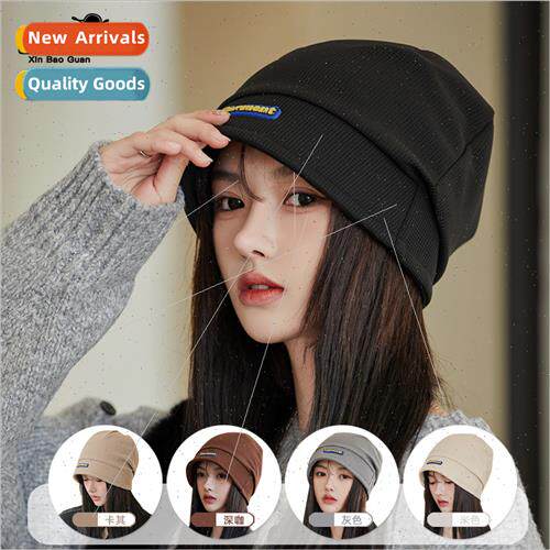 8149 fall winter Korea  stacked cap knted set head hat femal