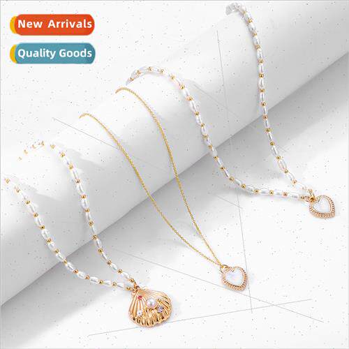 New metal shell necklace Europe love peach pendant simple ne