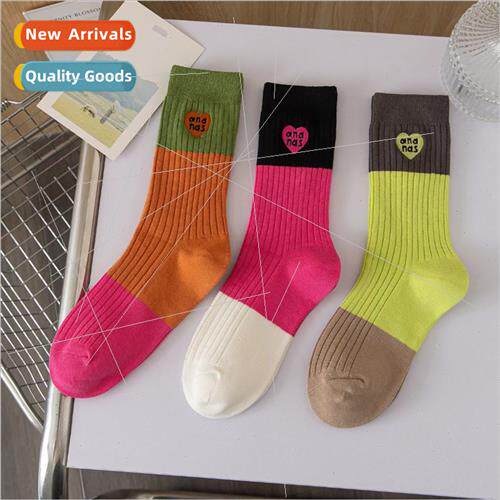 Autumn new mid-calf womens socks high-color external wear do