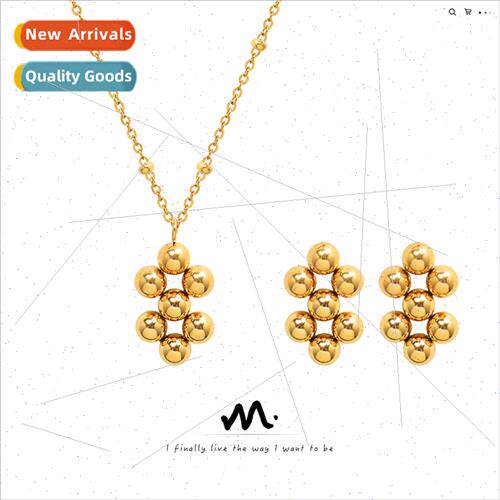 Europe choker geometric niche steel beads patchwork pendant