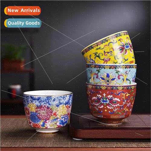 Vintage Ceramic Enamel Tea Cup Kung Fu ngle Cup Enamel Maste