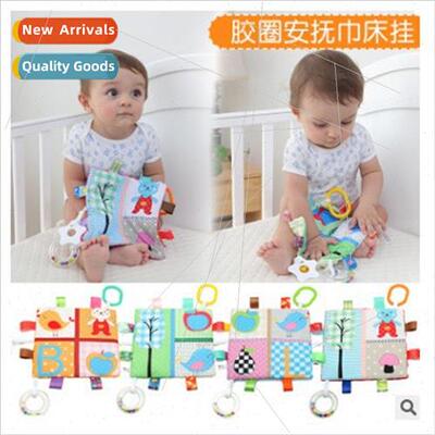 Cute colorful single page label soothing towel wh rattles pa