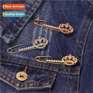 ins fashion crystal crown brooch ceremonial shoulder strap b