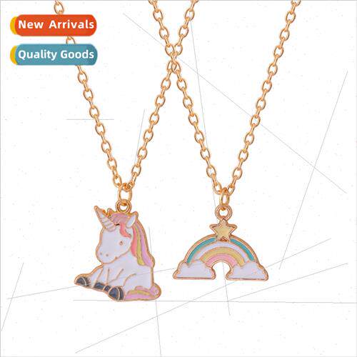 New BFF  Friends Unicorn Rainbow Alloy Pendant Kids Cute Del