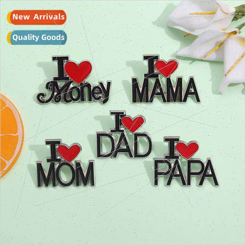 mple English alloy brooch creative love letters love express